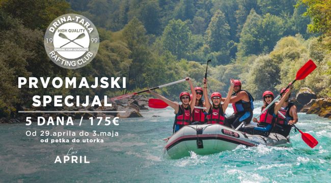 rafting centar drina-tara, proljecni raftng tarom, prvomajski specijal 2022
