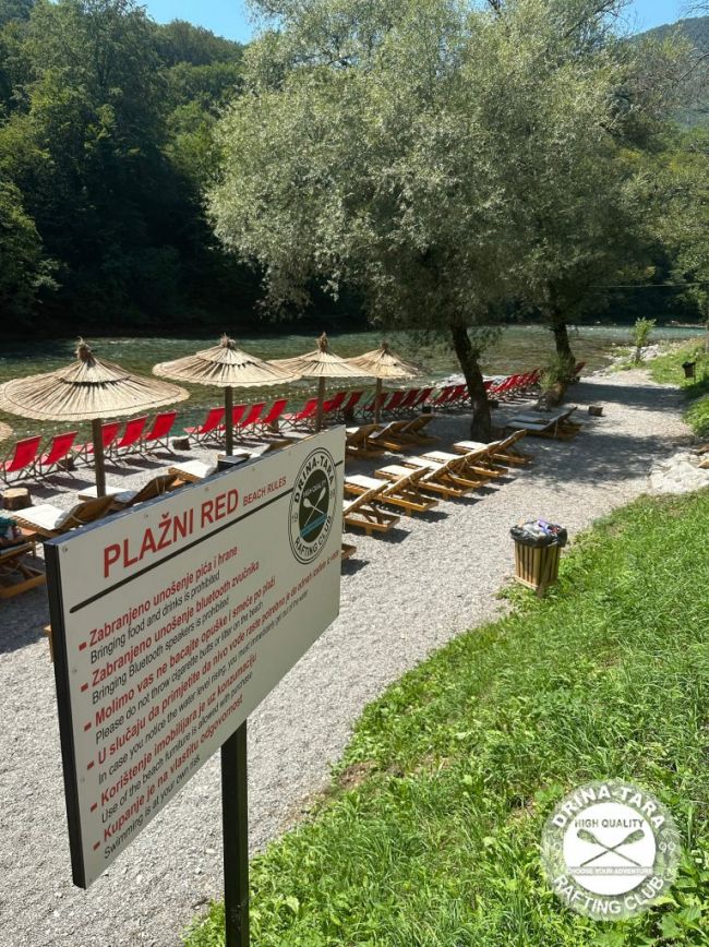 Plaža u kampu, Rafting Centar Drina-Tara