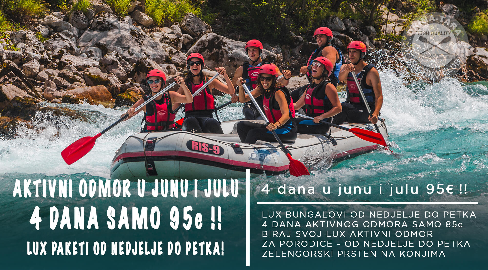 rafring centar drina tara, rafting tara, popusti u junu i julu 2021